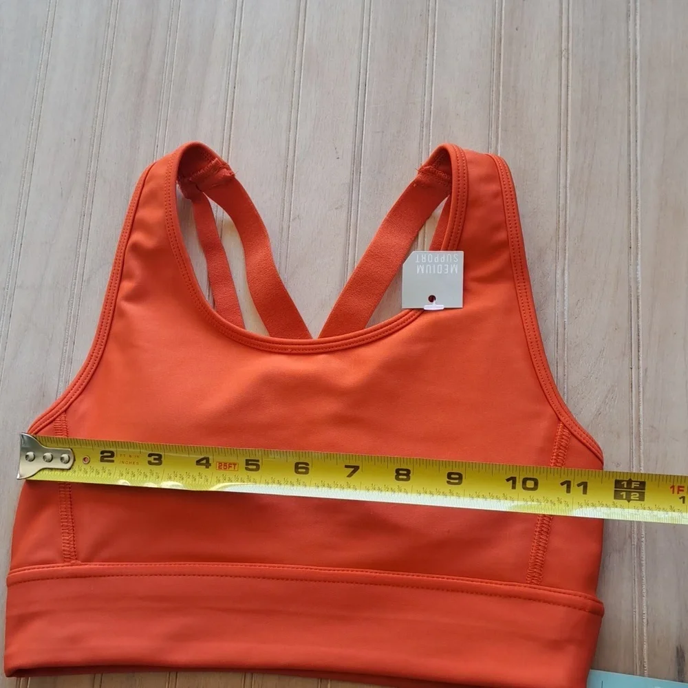 NWT DSG Ginger Orange Strappy Compression Sports Bra Moisture-Wicking 4-W - Picture 7 of 9